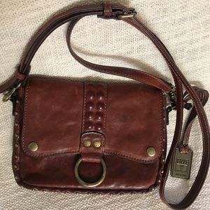 Frye Brown Italian Leather Crossbody Bag